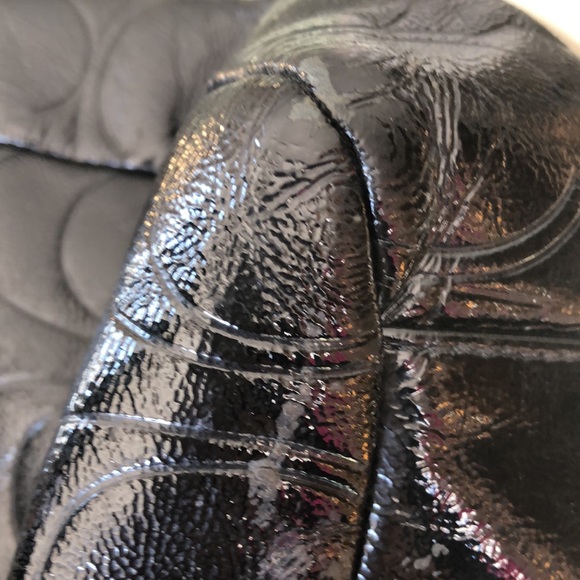 Coach C1276-F19818 Womens Handbag Size L Black Monogram Satchel Leather Purse - Picture 4 of 6